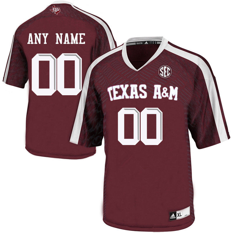 Customs Texas A&M Aggies Men College Football Jerseys-Maroon - Click Image to Close